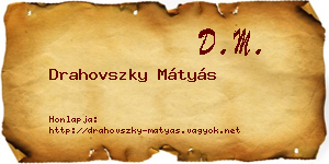 Drahovszky Mátyás névjegykártya